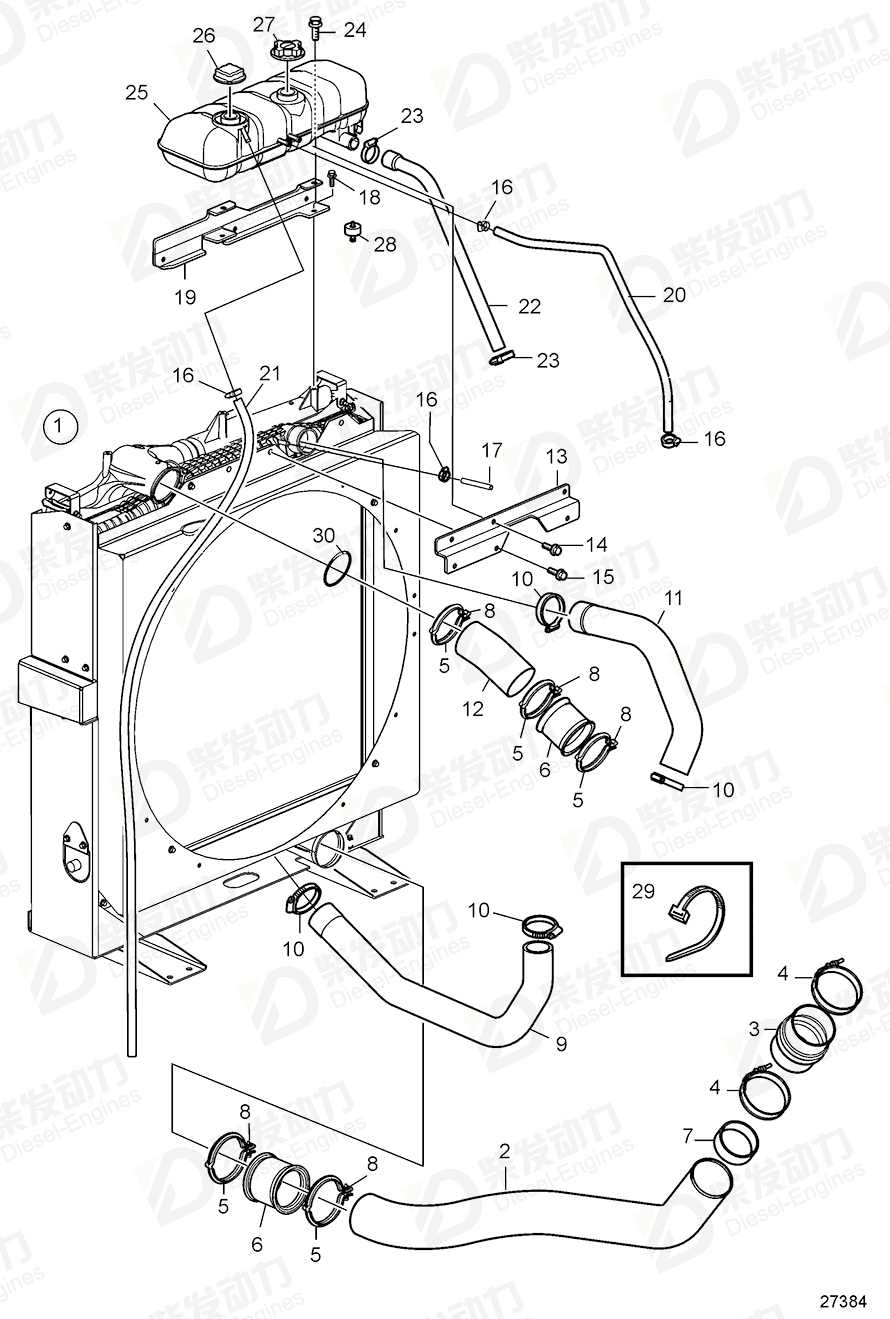 VOLVO Hose 21725037 Drawing